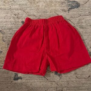 Little English Red Corduroy Kids Shorts